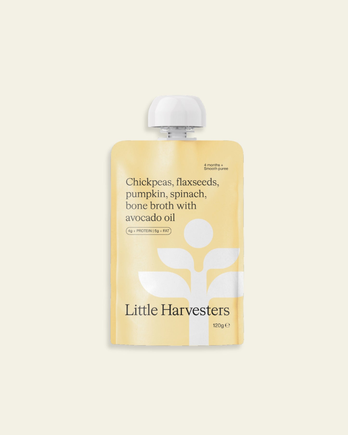 Chickpeas, flax seeds, pumpkin, spinach and bone broth with avocado oil